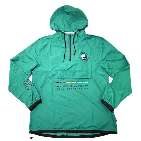 Trademark Brooklyn Cloth Good Vibes Worldwide 1/4 Zip Pullover Windbreaker Large - Picture 1 of 13